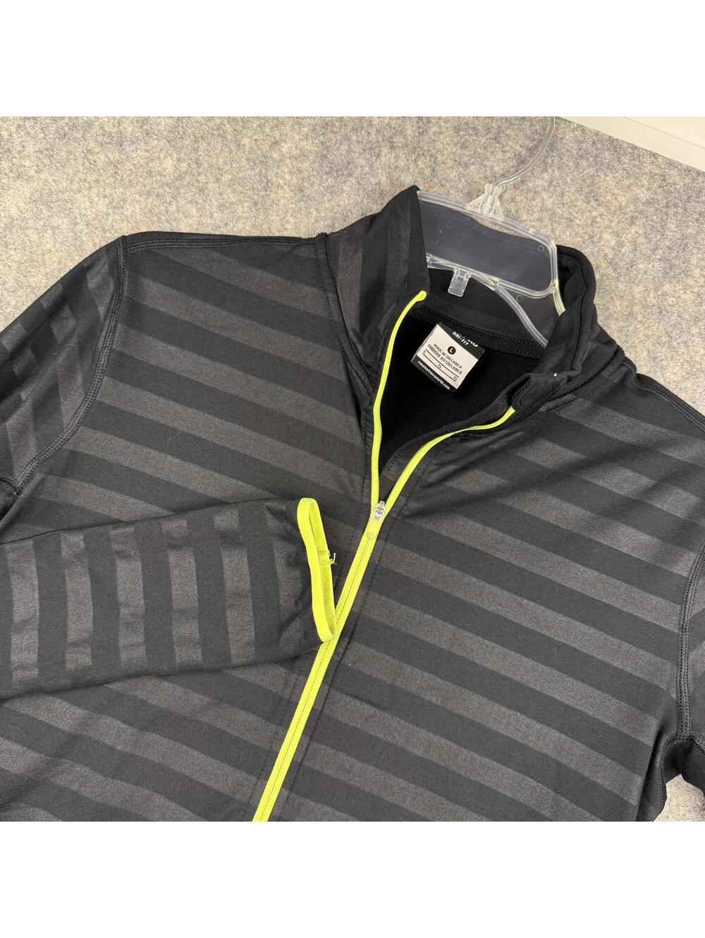 Nike Pro Dri-Fit 1/2 Zip Lightweight Running Pullover Black Yellow Large 855